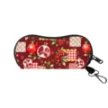 Portable soft glasses pouch featuring fresh pomegranate fruit print and a black hook - 07 Pomegranate