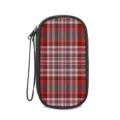 Tragbare rot-grau karierte Elektronik-Organizer-Tasche mit praktischer Handschlaufe - 19.5*10.5*4.5cm / Rot-Grau-Schwarz-Weiß Karo (11)