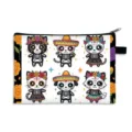 Festive Day of the Dead cartoon animal skeleton print canvas coin purse and bag. - Cartoon Skull Animal Characters (24)