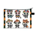 Day of the Dead themed animal skeleton printed storage bag with black zipper closure - Cartoon Animal Skeletons (26)
