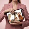 Tragbare Mesh-Reisekosmetiktasche mit humorvollen Cartoon-Hunde-Illustrationen für Damen - Stil 1 / 23x8.5x16.5cm