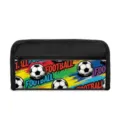 High-capacity black student pencil case featuring a colorful football graffiti print design - Graffiti Football (01) / 22x5x11cm
