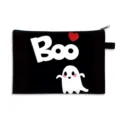 Halloween-Aufbewahrungstasche mit niedlichem Geist und Boo-Aufdruck auf schwarzem Stoff - Schwarzes Gespenst (06)