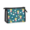 Portable mesh toiletry bag for women featuring a colorful Tooth Fairy cartoon pattern - Tooth Fairy Print Style (01) / 1 Piece / Deep Blue (01)