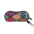 Portable sunglasses zipper case with vibrant mandala print and hanging clip - 08