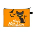 Halloween Aufbewahrungstasche mit schwarzer Katze und Fledermäusen auf orangefarbenem Grund - Orange Schwarze Katze Fledermaus (10)