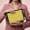 Professional portable yellow cosmetic travel bag with repetitive bee print - Bright Yellow All-over Bee Print (04) / 23*8.5*16.5cm