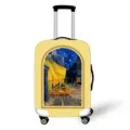 Elastische Kofferhülle mit bogenförmigem Van-Gogh-Ölgemälde-Druck für Reisegepäck - S / Stil 02 / Passend für 18-20 Zoll Gepäck