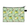 Astuccio con stampa acquerello di pere e fiori su uno sfondo verde fresco e chiaro - Pera Acquerello Verde Chiaro (08) / Dimensione Grande-Lino