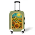 Elastische Kofferhülle mit einem lebhaften Sonnenblumen-Ölgemälde-Kunstdruck - S / Stil 03 / Passend für 18-20 Zoll Gepäck