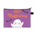Süße lila Halloween-Geist-Tasche mit orangefarbenem Happy Halloween-Aufdruck - Lila Halloween Gespenst (17)