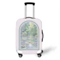 Elastische Kofferhülle mit einem klassischen Monet-Seerosen-Ölgemälde-Druckdesign - S / Passend für 18-20 Zoll Gepäck / Stil 08