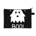 Süße Geist Halloween Kosmetiktasche mit BOO Druck für Süßigkeiten - Schwarzes Halloween Gespenst (18)