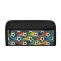 Large capacity student pencil case featuring a vibrant soccer world cup themed print - Colorful Wave Football (10) / 22x5x11cm