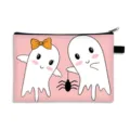 Rosa Halloween-Kosmetiktasche mit niedlichen Cartoon-Geistern und Spinne - Rosa Zwei Gespenster Spinne (20)