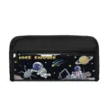 Large capacity black stationery organizer pouch with cartoon space explorer astronaut print - Astronaut 06 (New Square Pencil Case)