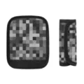Koffertragegriff-Schutzhülle mit grauem Pixelmuster, Klettverschluss und Wickeldesign - Graues Pixel