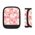 Protector de asa de maleta con flores rosas para bolsos y cochecitos - Rosa Floral