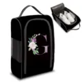 Bolsa de almacenamiento de zapatos de viaje portátil en poliéster negro con la letra G - Estilo Letra Mayúscula G