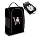Bolsa de viaje para zapatos negra de gran capacidad con monograma floral W y malla lateral - Estilo Letra W