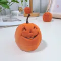 Κουτί κοσμημάτων κολοκύθα Halloween βελούδινο κουτί αποθήκευσης δαχτυλιδιών δώρο διακόσμηση - 55*55*44 mm / Πορτοκαλί