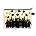 Aufbewahrungstasche mit Abschlussmotiv, goldenen Ballons und Absolventen-Silhouetten - Für 12