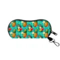 Portable sunglasses pouch featuring a vibrant pineapple and tropical floral print pattern - 17 Tropical Pineapple
