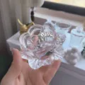Transparant glas bloem sieraden schaal ringhouder kleine opbergtray voor oorbellen en ringen - Standaard / Lotus diameter 8 cm * hoogte 7 cm