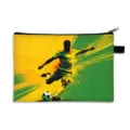 Durable rectangular pencil case with vibrant soccer player print design - Style 08