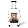 Copertura elastica per valigia con stampa gatto divertente mugshot - Foto segnaletica del Gatto (08)