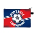 Large capacity football championship print pencil case in red and blue sporty design - Style 10