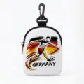 Petit porte-monnaie et pochette de rangement écouteurs motif football Allemagne avec clip - Style Ovale Allemagne