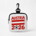 Austria 2026 soccer themed earphone pouch and portable coin purse with carabiner - Square-Austria