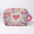 Lebhafte bunte Bauchtasche mit Herzprint für Laufen und Outdoor-Sport für Damen - Sport-Gürteltasche / Buntes Herz-Wellenmuster