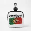 Petit sac de rangement sur le thème du football portugais avec mousqueton pour écouteurs - Style Carré Portugal