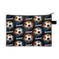 Large capacity football patterned pencil case with zipper for student stationery storage - Style 19