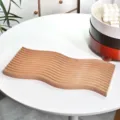 Wooden wavy storage tray variant, natural wood decorative jewelry display prop for home decor. - Wavy Line 39*18.5*2cm