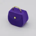 Lila Samt Handtasche Schmuckkästchen Ring Ohrring Halter Mini Aufbewahrung 5x3.2x4.2cm - Lila