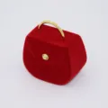 Roter Samt Handtasche Schmuckkasten Ring Kette Etui Geschenkbox tragbare Aufbewahrung - Rot
