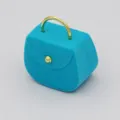 Blau Samt Handtasche Schmuckschatulle Ring Halskette Ohrring Aufbewahrung Mini Geschen - Himmelblau
