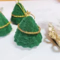 Grüner Samt Weihnachtsbaum Ring Schachtel Ohrring Aufbewahrung Geschenkverpackung - Ring und Ohrring Stil / Grün