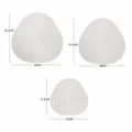 Detailed dimension diagram showing large, medium, and small white gypsum ripple jewelry trays. - Medium Ripple