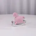 Pink velvet rocking horse ring box, cute jewelry storage case for earrings and gifts. - Pink