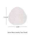 White wavy gypsum jewelry tray small size aesthetic photo display prop for earrings rings - Small Ripple