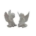 White angel resin figurines desktop decor photography props cute angelic ornaments pair - White Angel