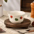 Ciotola di riso in ceramica fragola dettaglio, 13x13x7.3cm capacità 300ml stoviglie - Ciotola per riso fragola da 5 pollici