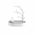 Soporte de joyas con diseño de árbol y cisne expositor de mesa caja de almacenamiento gris - Gris