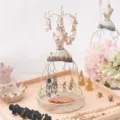 Vintage mannequin jewelry stand iron cage necklace earring storage holder white finish. - Coffee