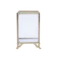 Portapennelli geometrico in vetro dorato organizer per cosmetici scatola portagioie chic - Oro