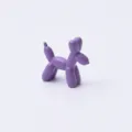 Purple resin balloon dog figurine, cute creative animal sculpture for home desktop decoration. - Purple